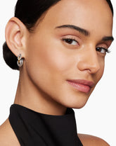 Cable Loop Hoop Earrings in Sterling Silver with 18K Yellow Gold, 22mm